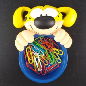 Vintage Marsupilami paperclip container