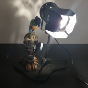 Vintage Wile E. Coyote and Road Runner theater lamp