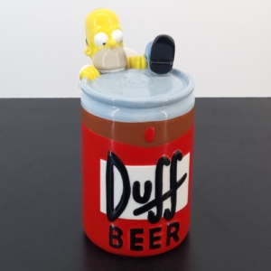 Vintage Homer Simpson drinking Duff Beer money box