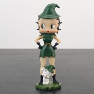 Vintage statue of Betty Boop as a green elf