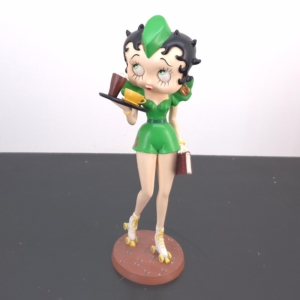 Betty Boop Roller Skating Waitress - Betty Boop roller skating waitress figurine holding a tray and menu
