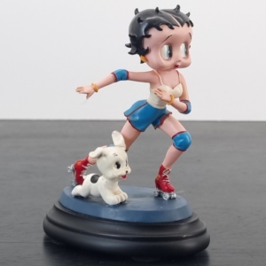 Betty Boop Roller Skating with Pudgy Figurine