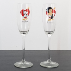 Betty Boop and Pudgy Champagne Glasses