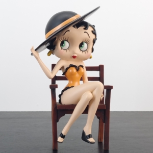 Betty Boop sits elegantly in a chair statue - Peter Mook - Orange version