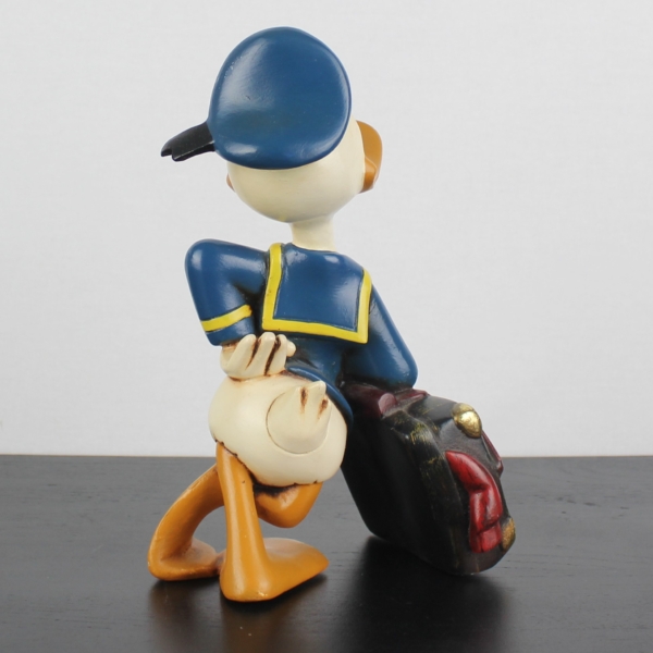 Donald Duck relaxing on his suitcase statue _medium version _back - Donald Duck relaxing on his suitcase statue _medium version _back