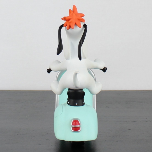 Droopy on a green scooter statue _back -