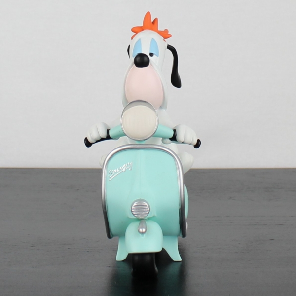 Droopy on a green scooter statue _front -