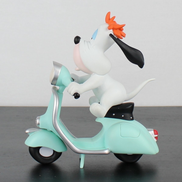 Droopy on a green scooter statue _left -