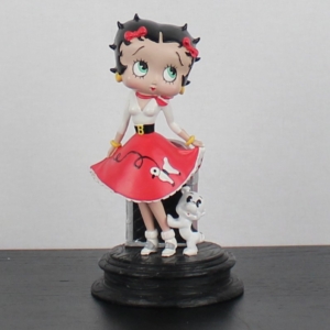 Vintage Betty Boop with Pusgley statue by Avenue of the Stars in license of King Features