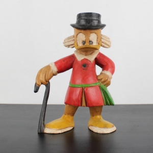 Vintage, wooden Scrooge McDuck statue