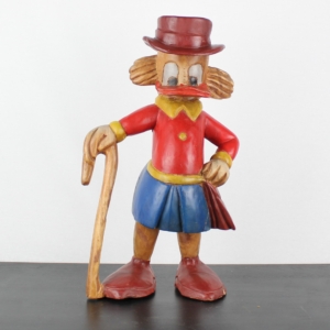 Vintage wooden statue of Scrooge McDuck