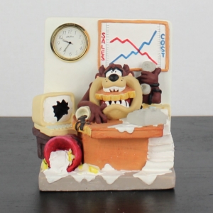 Ceramic Tasmanian Devil clock by Warner Bros.