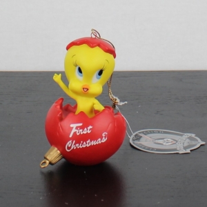 Tweety First Christmas ornament by Goebel in license of Warner Bros