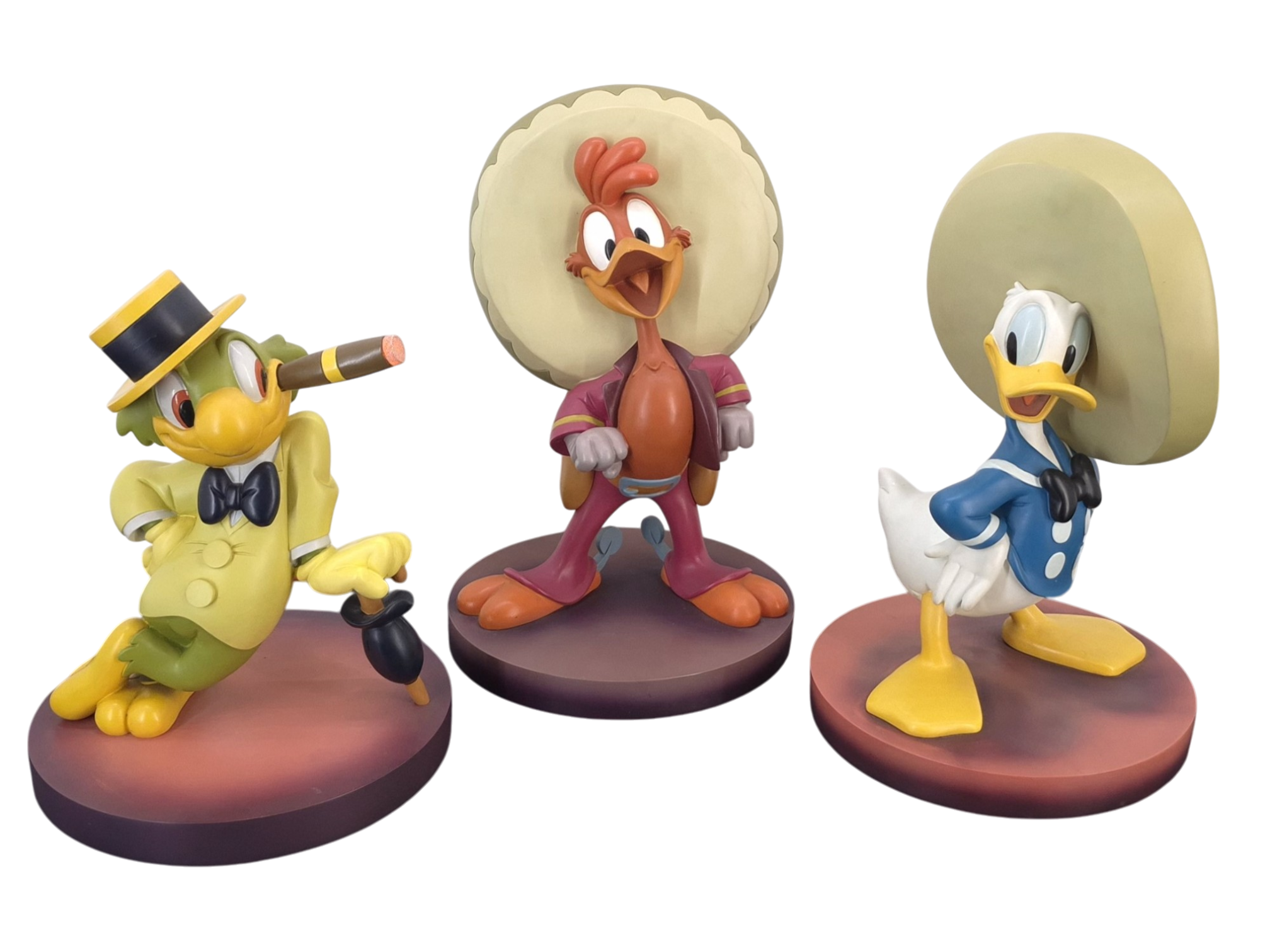 The Tree Caballeros - Jose Carioca Statue with Donald Duck and Panchito Kevin and Jody The Three Caballeros Complet Set