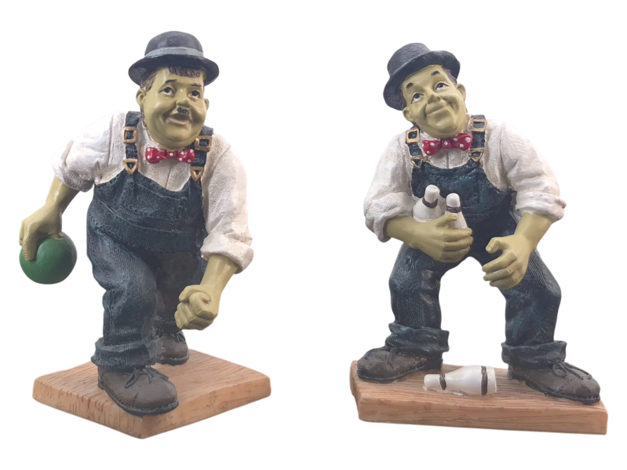 Laurel and Hardy bowling statues Stan Laurel Oliver Hardy vintage licensed collectible figurines