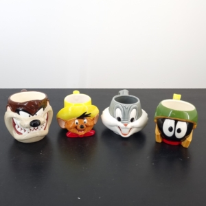 Set of four Looney Tunes mugs