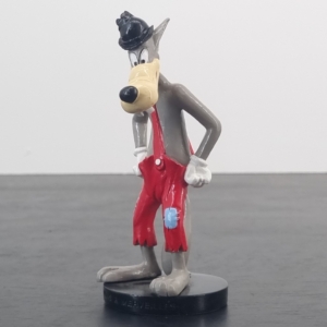 Metal statue of Wolf wearing red pants