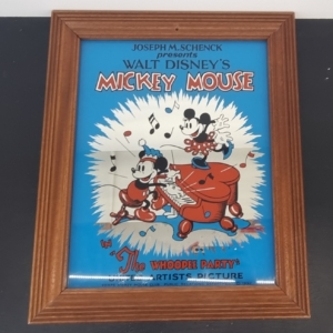 Mickey and Minnie Mouse mirror the whoopee party