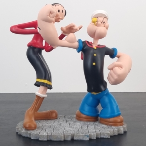 Popeye and Olive swooning statue - Peter Mook - Rutten