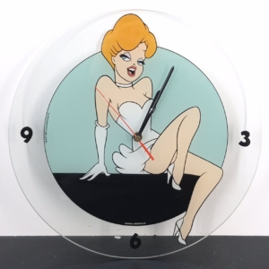 Red Glass Wall Clock Tex Avery Demons and Merveilles