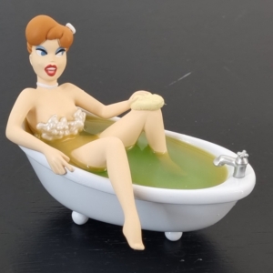 Red in bath figurine