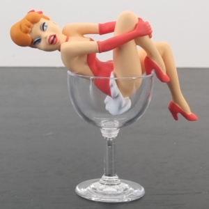 Red in glass figurine