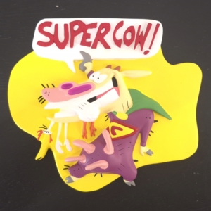 SuperCow Wall Plate - Cow and Chicken