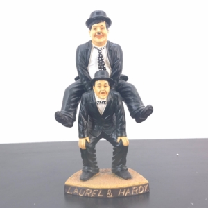 Laurel and Hardy statue Stan Laurel carrying Oliver Hardy vintage licensed collectible figurine