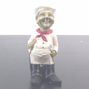 Vintage Laurel and Hardy chef figurine Oliver Hardy corkscrew bottle opener removable head resin collectible statue
