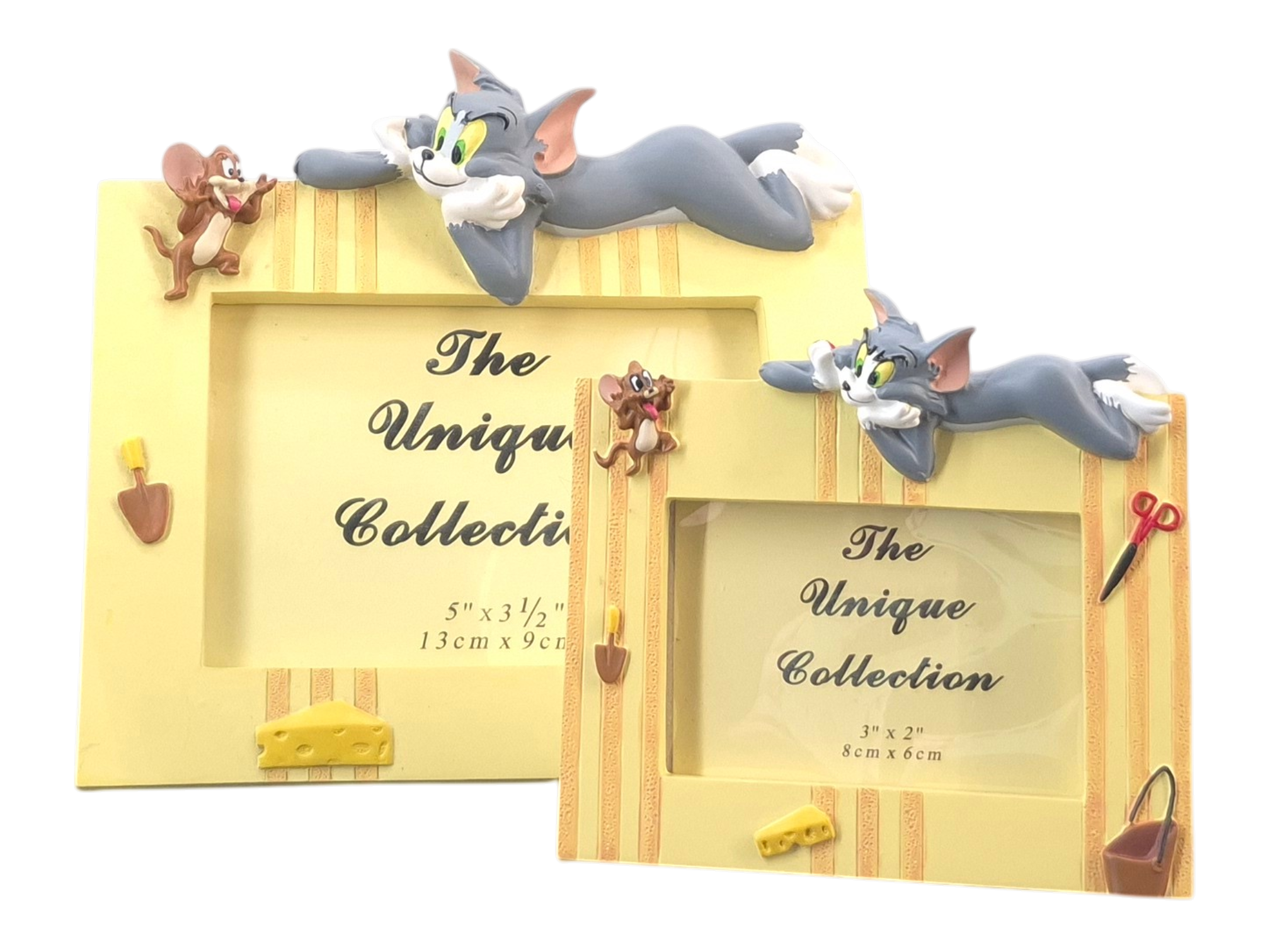 two Tom and Jerry picture frames in different sizes