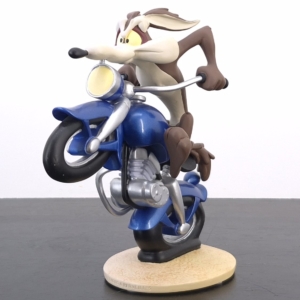Wile E Coyote on a Motor statue _left front