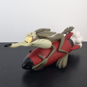 Wile E. Coyote on a rocket statue