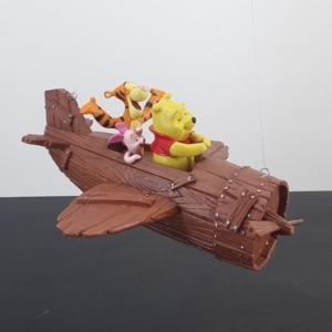 Winnie The Pooh with friends in a plane statue - Peter Mook - Rutten