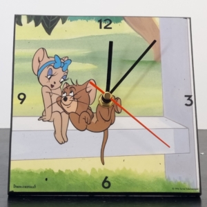 Wooden Jerry Mouse with Cherie Mouse clock - Demons and Merveilles